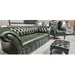 Chesterfield Soffa Fixed Seat Ant Green